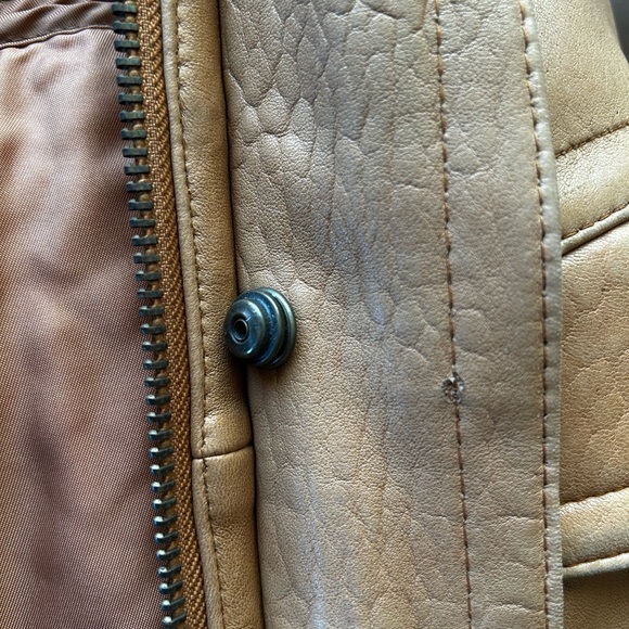 Vintage Tannery West Super Soft Men's Tan Leather Jacket - Picture 9 of 10